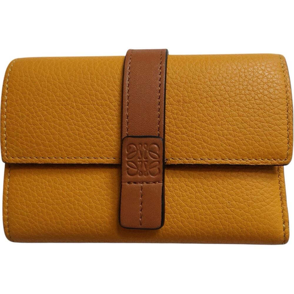 LOEWE Small Vertical Wallet Sunflower/Honey Soft Grained Calfskin